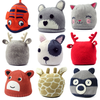 Children aimal knitted hat 
