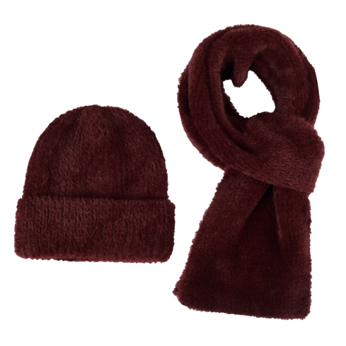 Mens Rib Beanie Scarf Set