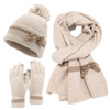 Girls Cream Knit Three Piece Se't