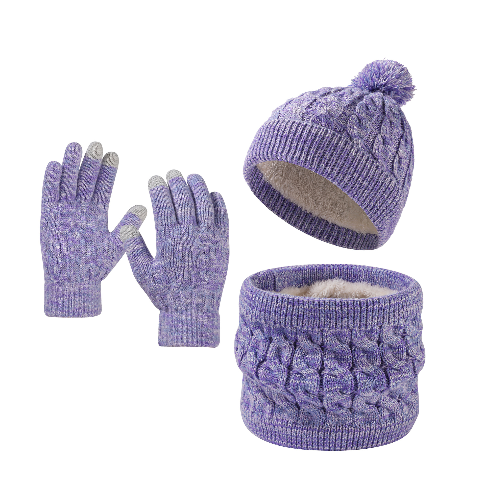 Unisex Knit Beanie &Scarf&Gloves