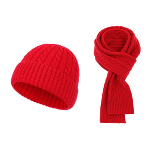 Wholesale Red Knit Kids Hat Scarf Gloves Set Supplier for Cold Weather