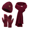 Thickened Warm Fashion Unisex Knit Gloves Scarf Set