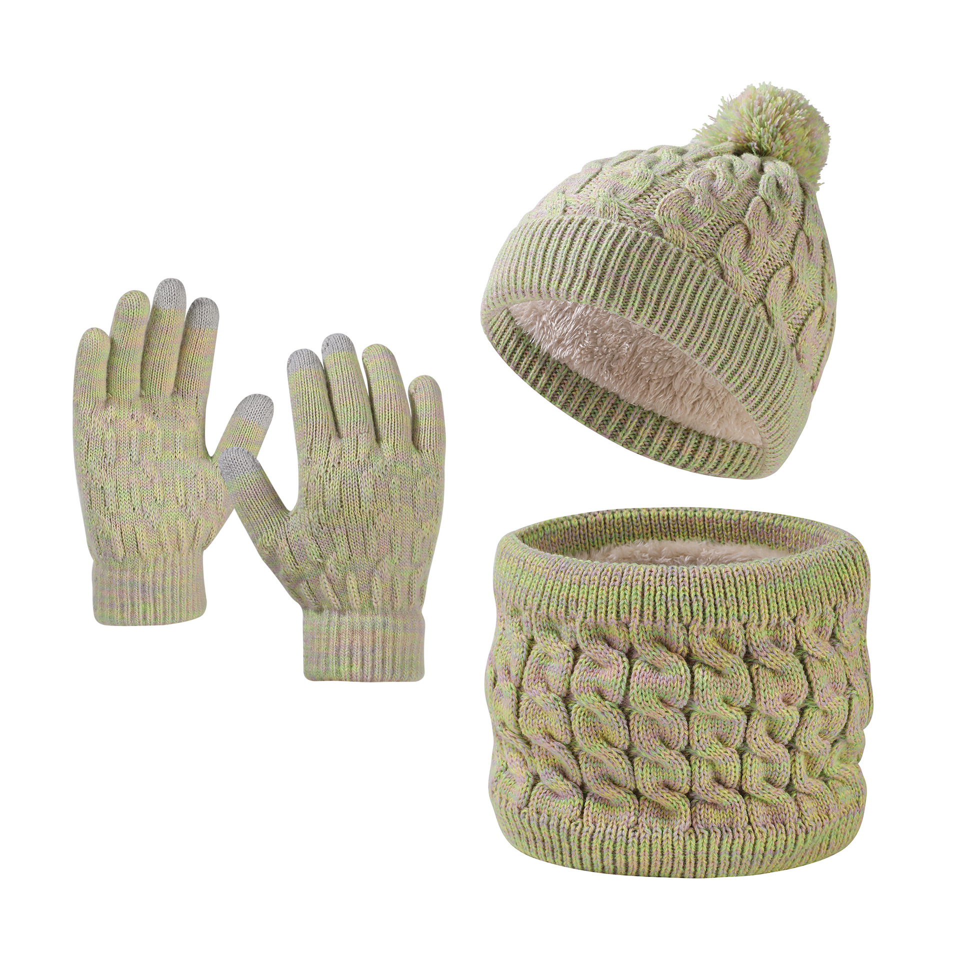 Unisex Knit Beanie &Scarf&Gloves