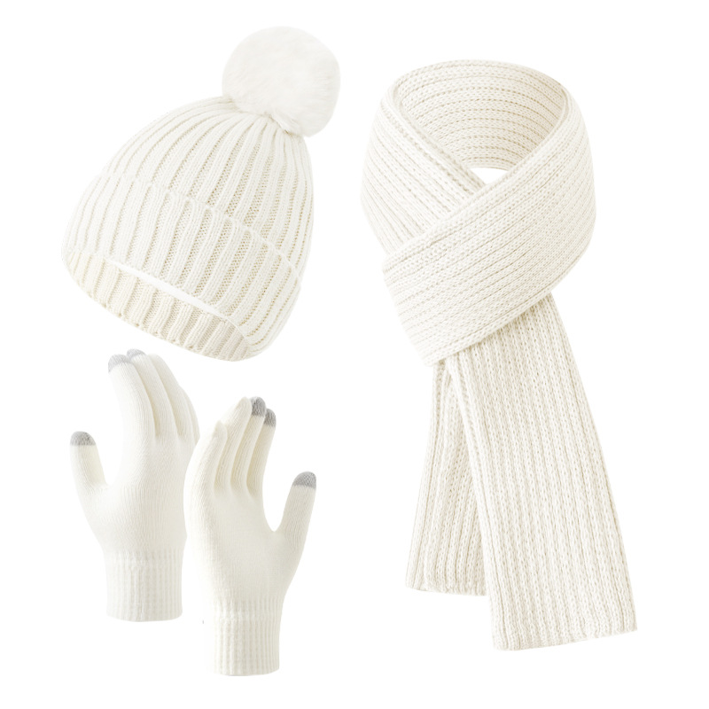 White Knit Three Piece Set