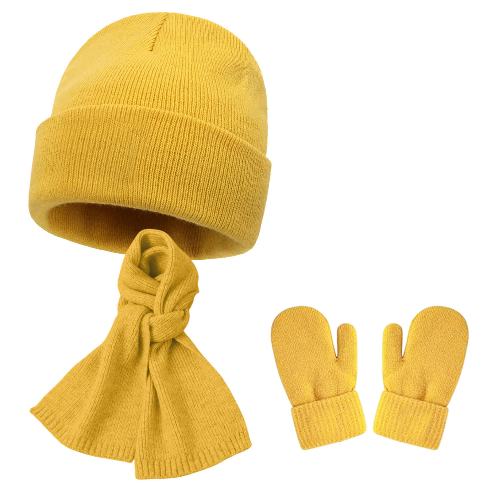 Fashion winter leisure beanie scarf glove set