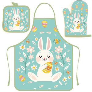 Fashion Kitchen Apron Oven Mittens Set