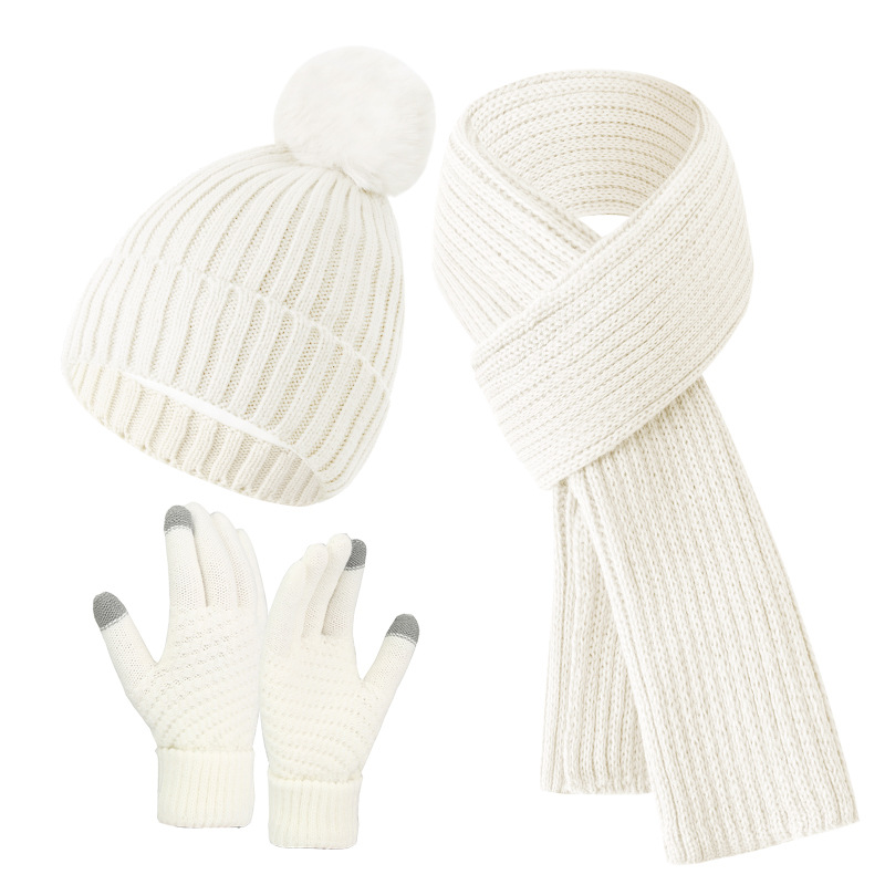 White Knit Three Piece Set