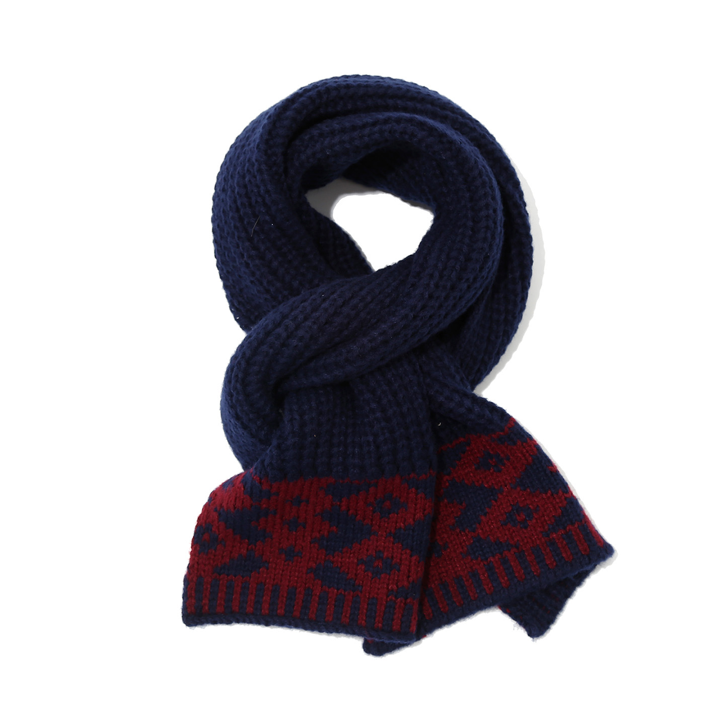 Retro Navy Blue Knit Beanie