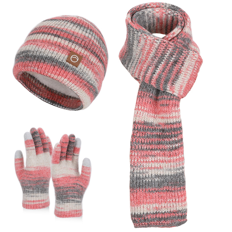 Pink Stripe Knit Three Piece Set