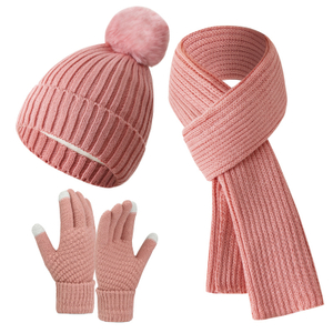 Pink Knit Three Piece Set