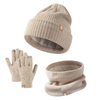 Cream Polyester Knit Three Piece Set
