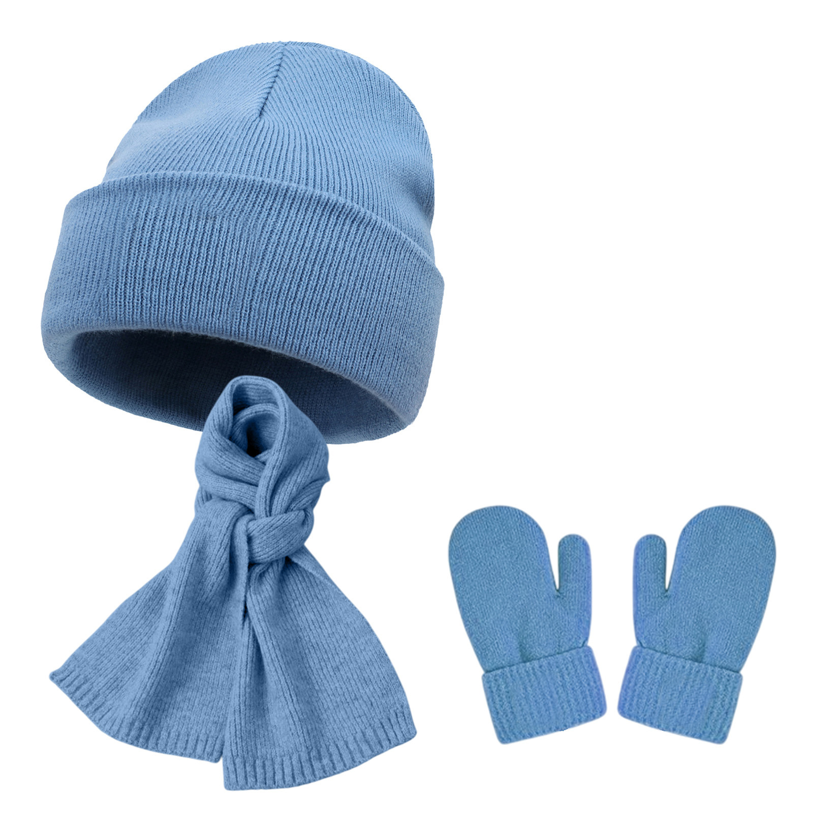 Custom Children Scarf Cap Gloves Warm Knit Set