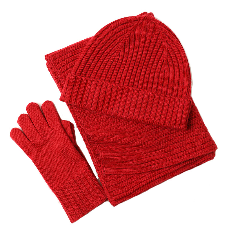 Red Knit Three Piece Set