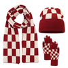 Red Plaid Wool Knit Set