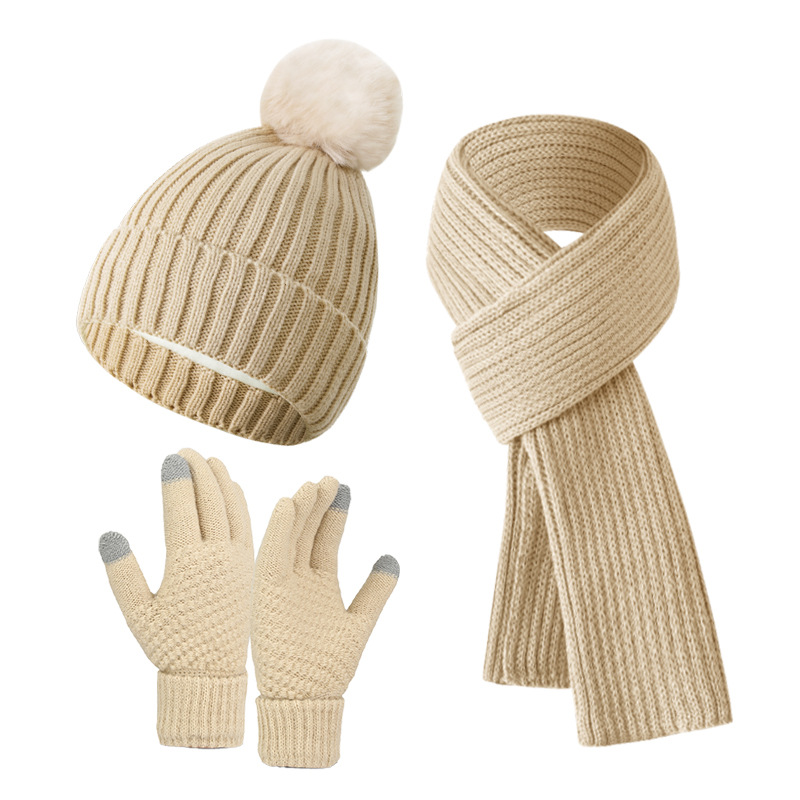 Cream Knit Three Piece Set