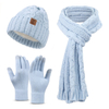 Fashion Warm Children Gloves Beanie Scarf Knit Set