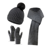 Black Grey Knit Three Piece Set