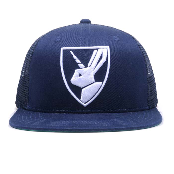 Flat brim Trucker hat