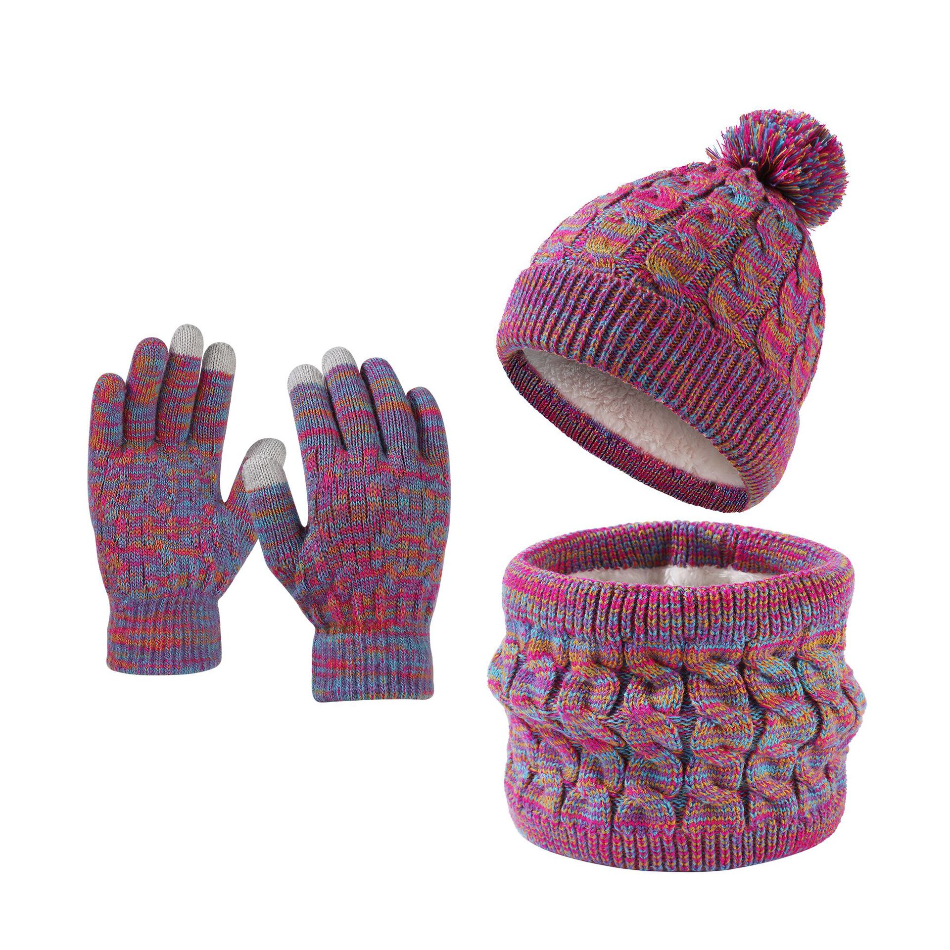 Winter Children Hat Neckwarmer Glove Set