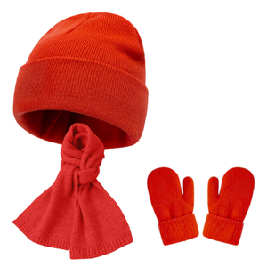 Fashion winter leisure beanie scarf glove set