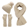 Cream Knit Three Piece Set