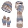 Brown Stripe Knit Three Piece Set