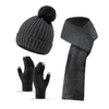 Black Grey Knit Three Piece Se't