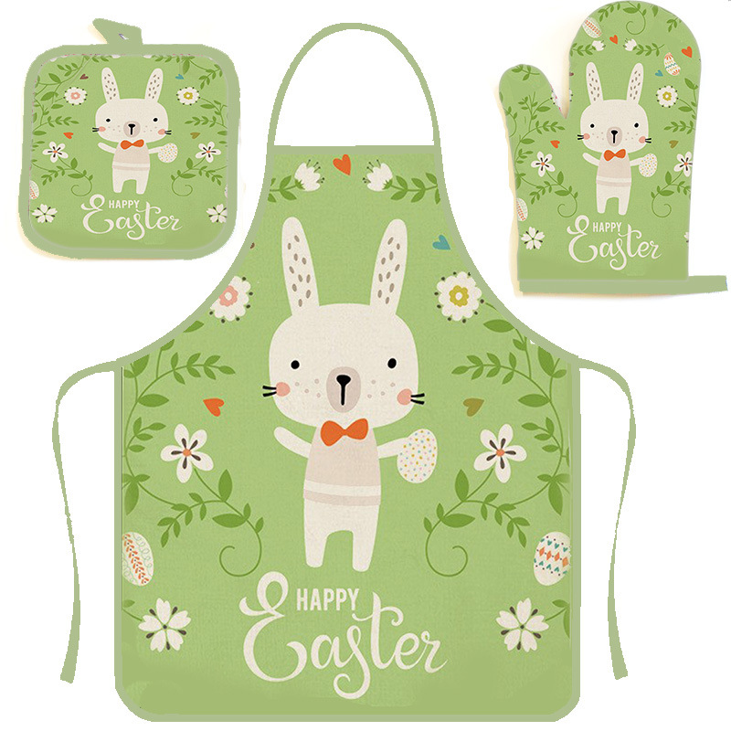 Fashion Kitchen Apron Oven Mittens Set