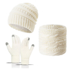 White Wool Knit Three Piece Set