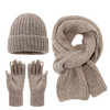 Linen Grey Poloester Knit Three Piece Set