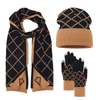 Black Plaid Wool Knit Set