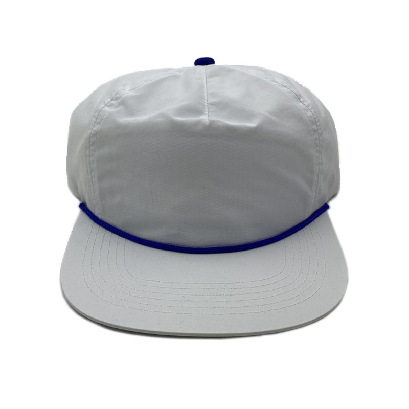 Wholesale Custom Logo Nylon Flat Brim Rope Hat Blank Quick-Dry Sports Baseball Cap 