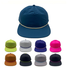 Wholesale Custom Logo Nylon Flat Brim Rope Hat Blank Quick-Dry Sports Baseball Cap 
