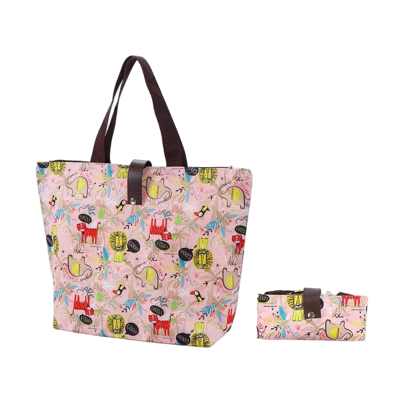 Custom Printed Foldable Polyester Tote Folder Bag Wholesale Reusable Grocery Shopping Handbag