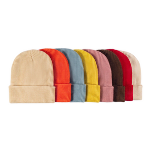 Trendy Solid Color Acrylic Knit Cuff Beanie – Wholesale Bulk Pack for Branding & Corporate Gifting