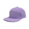 Cotton Solid Color 5 Panel Flat Brim Snapback Cap - Laser Perforated Breathable Cap