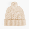 Custom Cozy Pink Cable Knit Beanie Fuzzy Pom Pom Winter Hat for Women