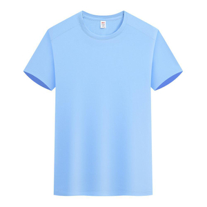Men's Women's Light Blue Quick Dry Crew Neck T-Shirt Athletic Workout Top