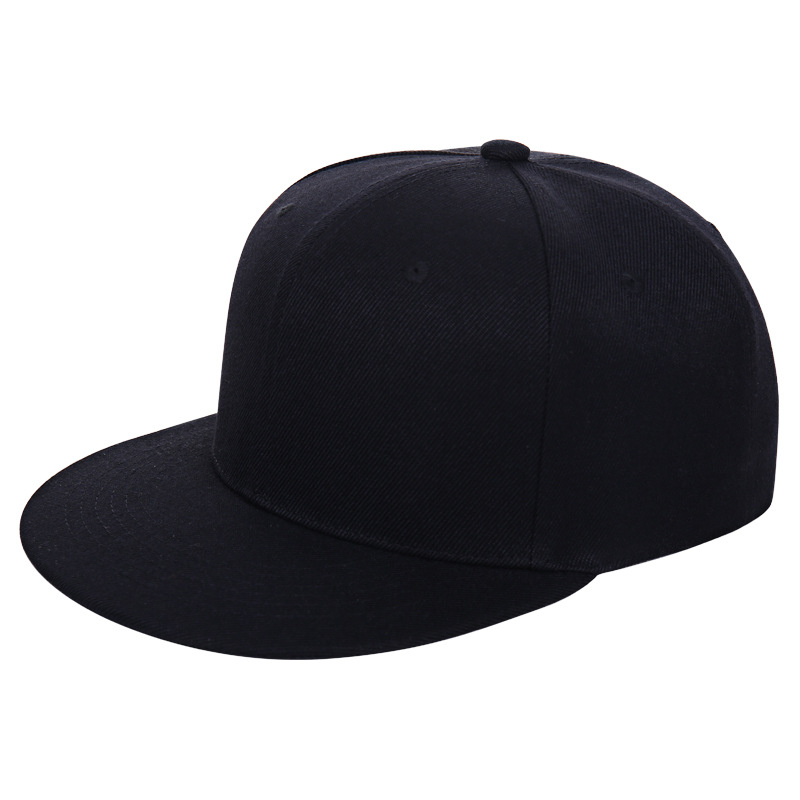 Plain Flat Brim Baseball Cap | Adjustable Structured Snapback Hat