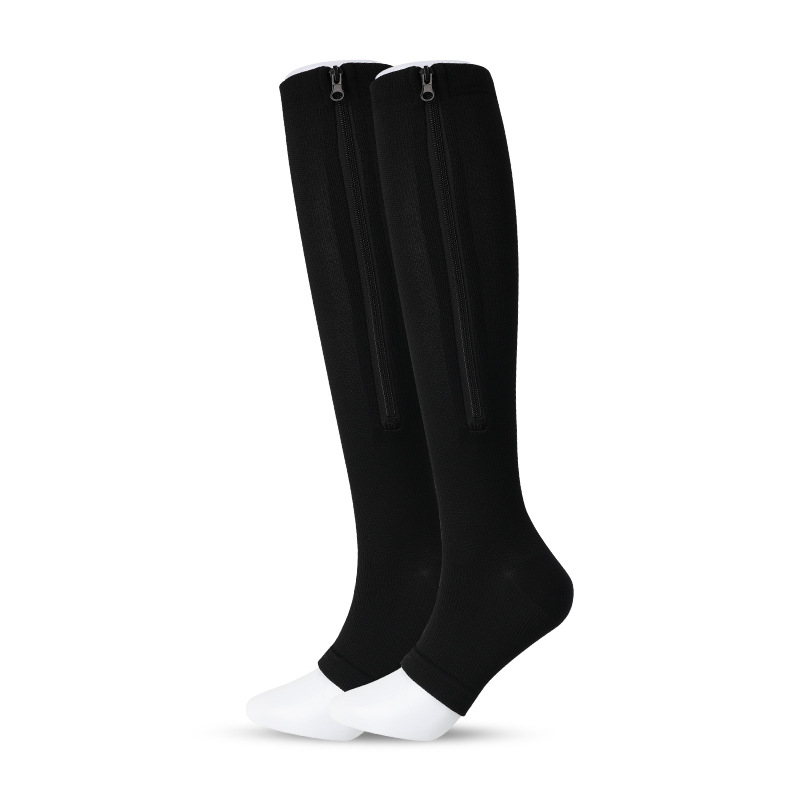 Wholesale Premium Zipper Compression Socks – Knee High Support Socks for Running & Medical Use
