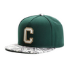 Customizable Logo Embroidered Cotton Flat Brim Snapback Cap 
