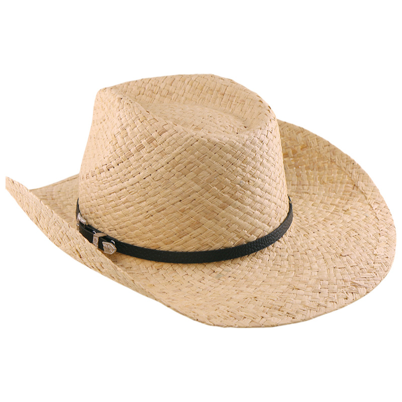 Crown Royal Straw Cowboy Hat – Natural Woven Western Hat with Leather Band