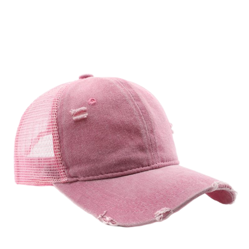 Wholesale Custom Cotton Distressed Trucker Hats Vintage Washed Destroyed Mesh Back Baseball Caps