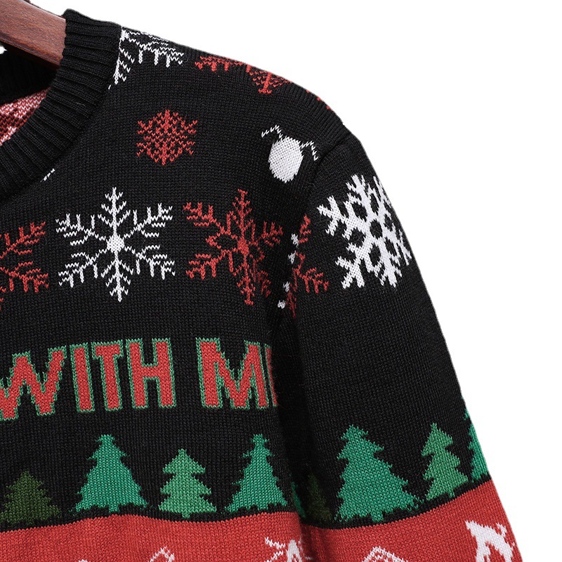 Wholesale Custom Unisex Vintage Polyester Knit Christmas Sweater - Retro Holiday Festive Knitwear