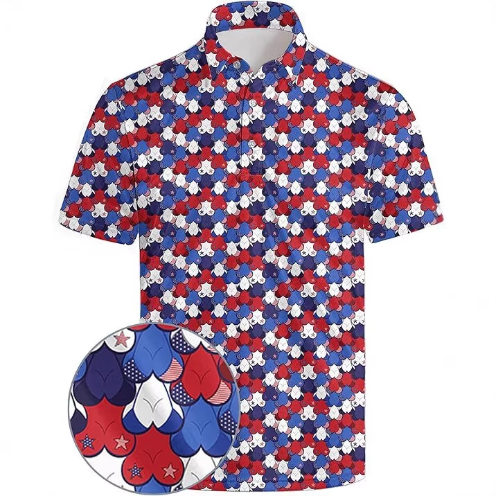 Wholesale Custom Men Printing Pattern Polo Shirts – Breathable Quick-Dry Fabric