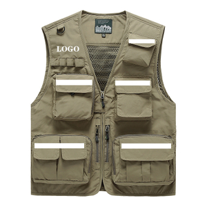 Multi-Pocket Breathable Mesh Tactical Fishing Hiking Safety Reflective Vest