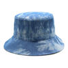 Women's Men's Blue Tie-Dye Denim Bucket Hat Summer Sun Hat
