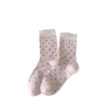 Women's Cute Polka Dot Crew Socks - Soft Cotton Breathable Mid-Calf Socks