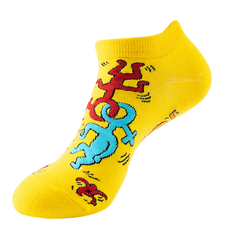 Wholesale Custom Non-Slip Cotton Jacquard Boat Ankle Socks 