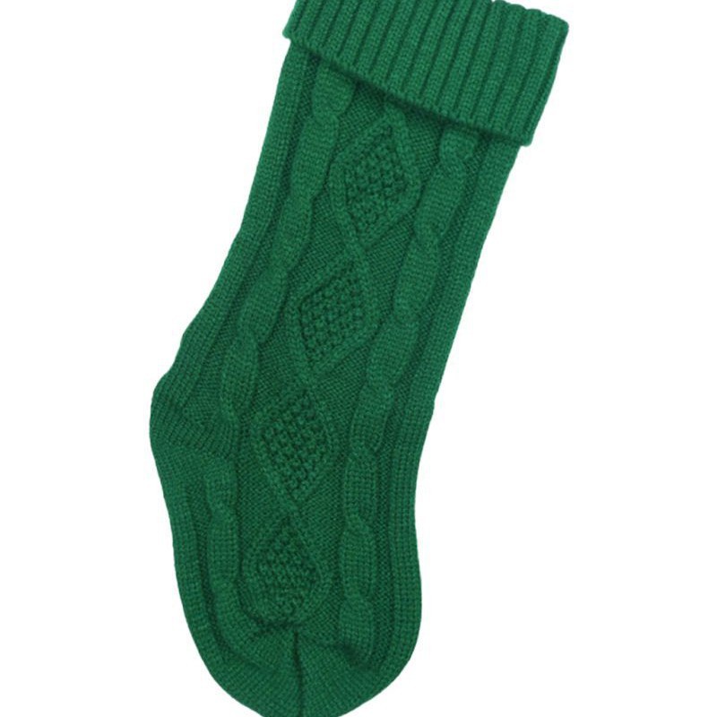 Custom Embroidery Acrylic Cable Knit Christmas Stockings Wholesale Xmas Tree Hanging Decoration